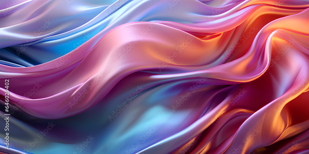 Obraz premium Close Up Wavy Iridescent Holographic Texture