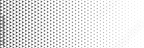 Fototapete horizontal black halftone of three sharp triangles design for pattern and background