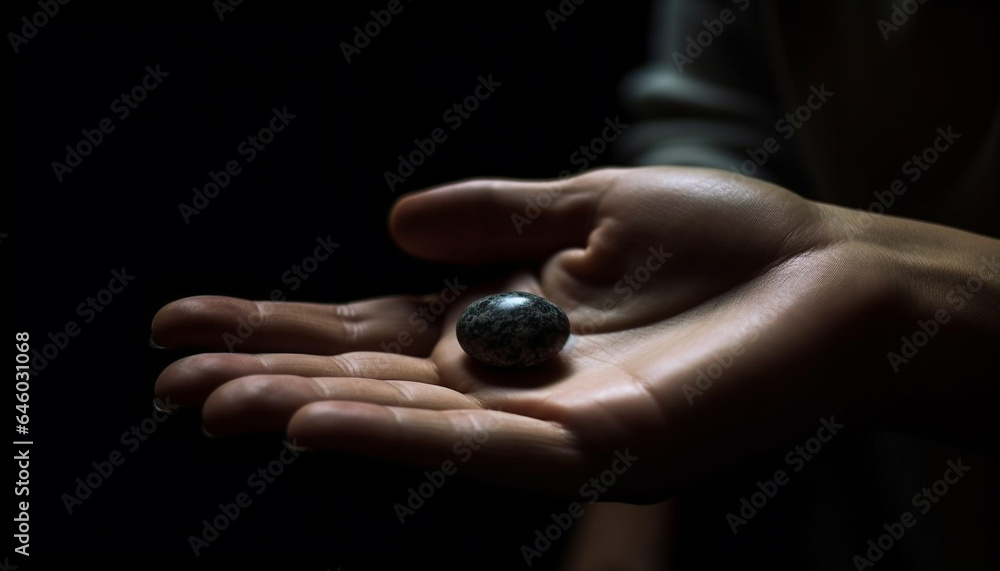 A hand holding a crystal sphere symbolizes spirituality and growth generated by AI A hand holding a crystal sphere symbolizes spirituality and growth generated by AI