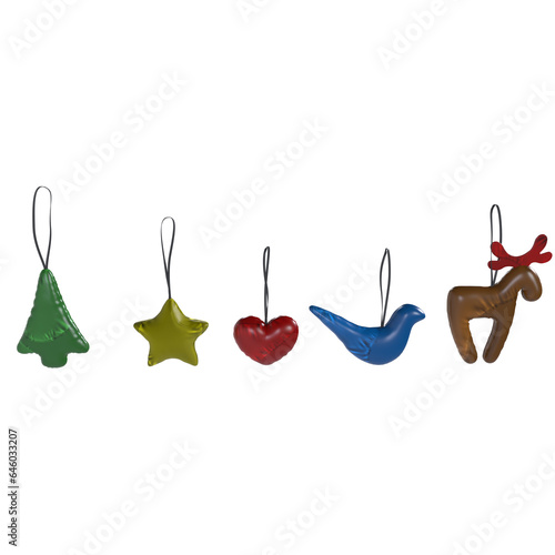 Christmas Decorations Isolated On Transparent Background