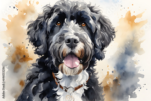 watercolor picture of a cute dog