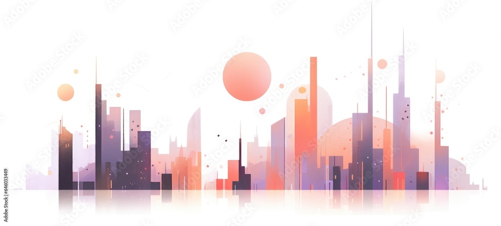 city cityscape urban buildings illustration design, ai