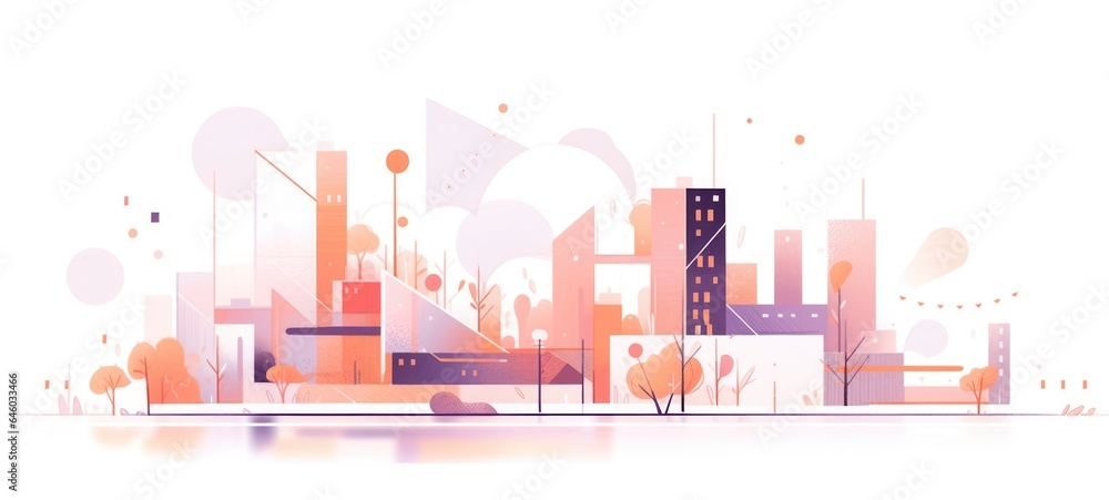 city cityscape urban buildings illustration design, ai