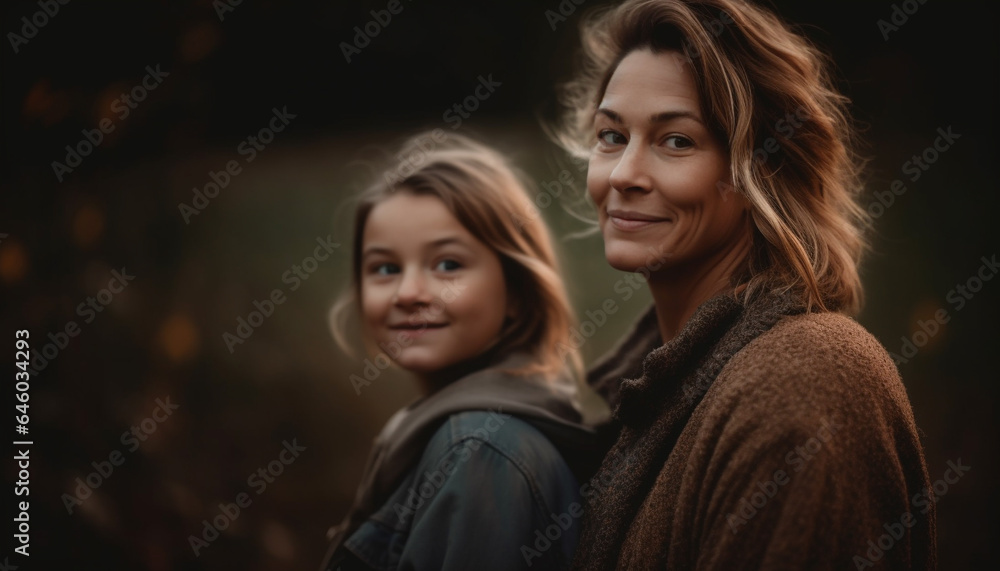 A Happy Family of Three Embracing Outdoors in Autumn Nature generated by AI A Happy Family of Three Embracing Outdoors in Autumn Nature generated by AI