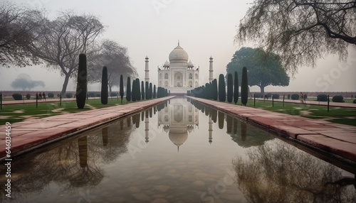 Famous mausoleum built in marble, symbol of Indian culture and spirituality generated by AI