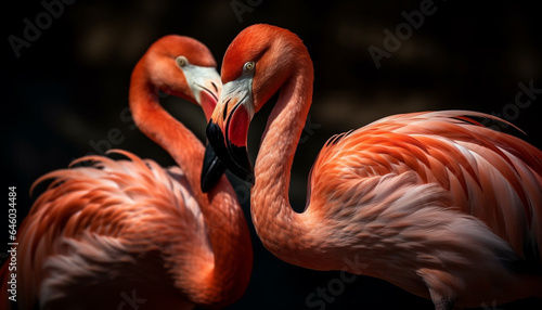 Vibrant elegance in nature American flamingo multi colored feather beauty generated by AI