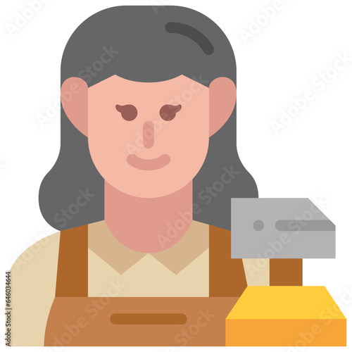 female goldsmith flat icon