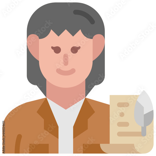 female historian flat icon