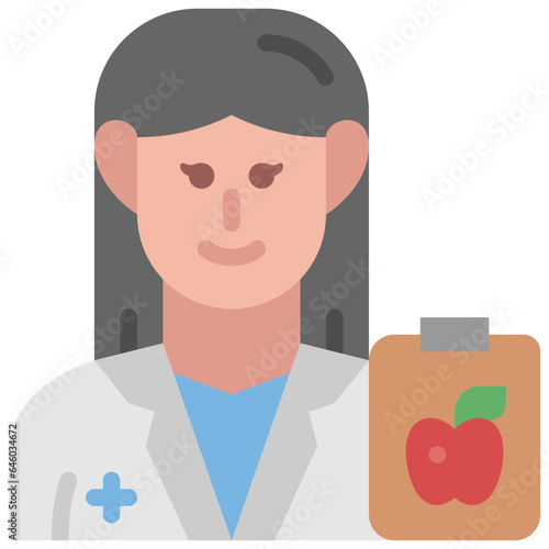 female nutritionist flat icon