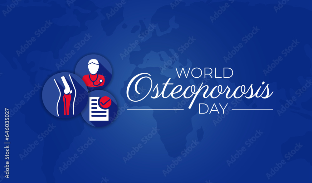 World Osteoporosis Day Red and Blue Background Illustration