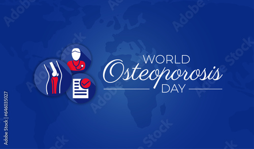 World Osteoporosis Day Red and Blue Background Illustration