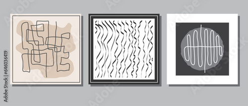 Artistic composition for interior design, prints, postcards, posters and banners. Hand-drawn illustration in a minimalist style
