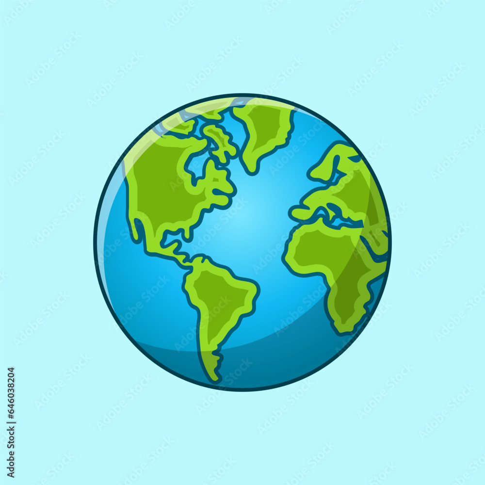 Earth globes cartoon isolated on white background. Flat planet earth icon. Vector illustration Earth globes cartoon isolated on white background. Flat planet earth icon. Vector illustration