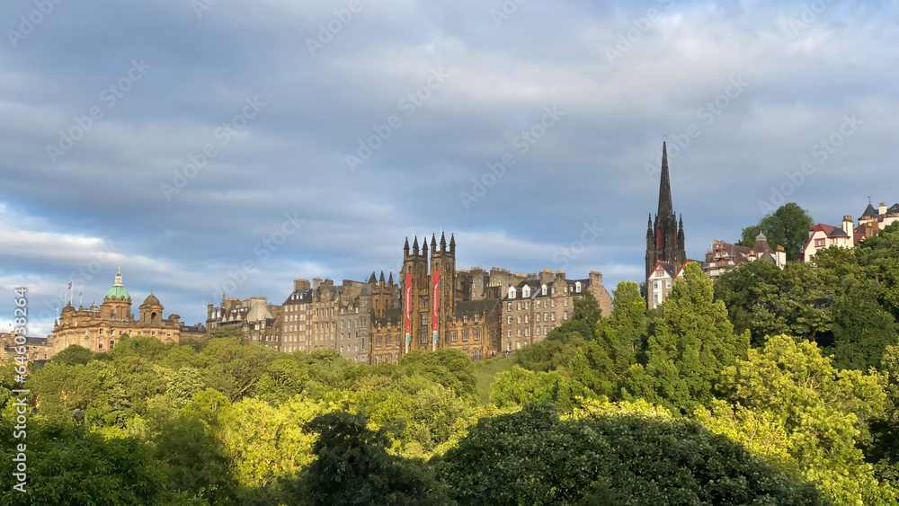 Edinburgh old town skyline panorama