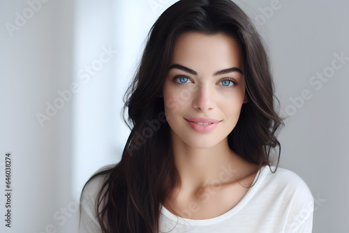 Wallpaper Mural Beautiful young woman with dark long hair portrait Torontodigital.ca