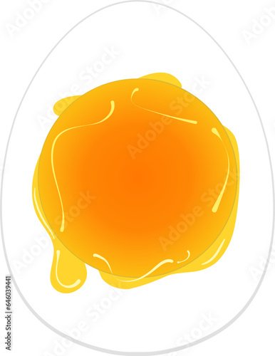 Boil egg soft runny yolk wet breakfast clipart gradient design illustration vector