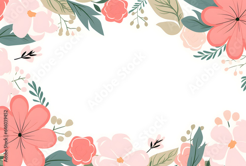 Flower frame flat illustration isolated on white background