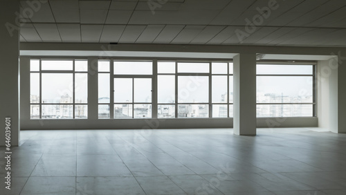 Open space interior of a building Generative AI