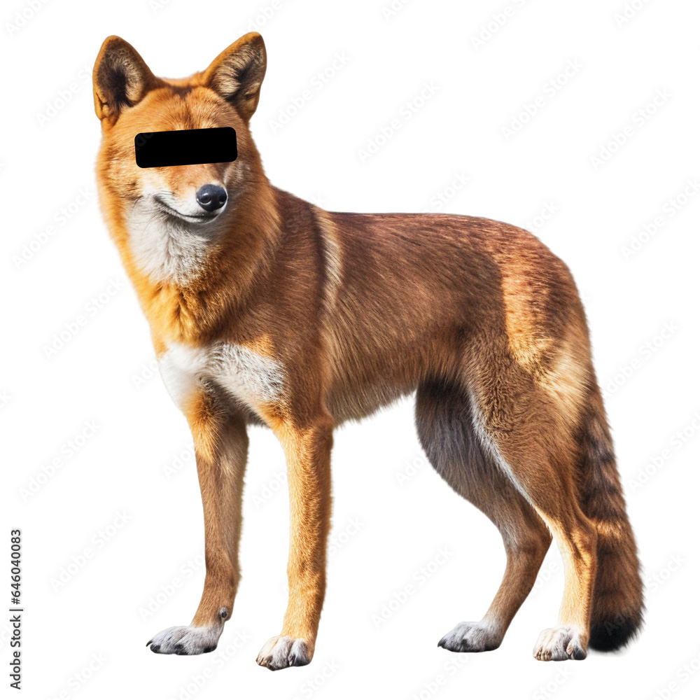 Fototapeta premium Dhole. isolated object, transparent background