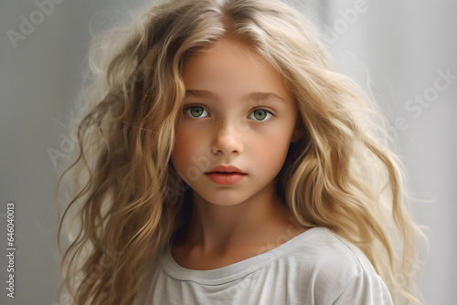 Pretty girl with white hair portrait