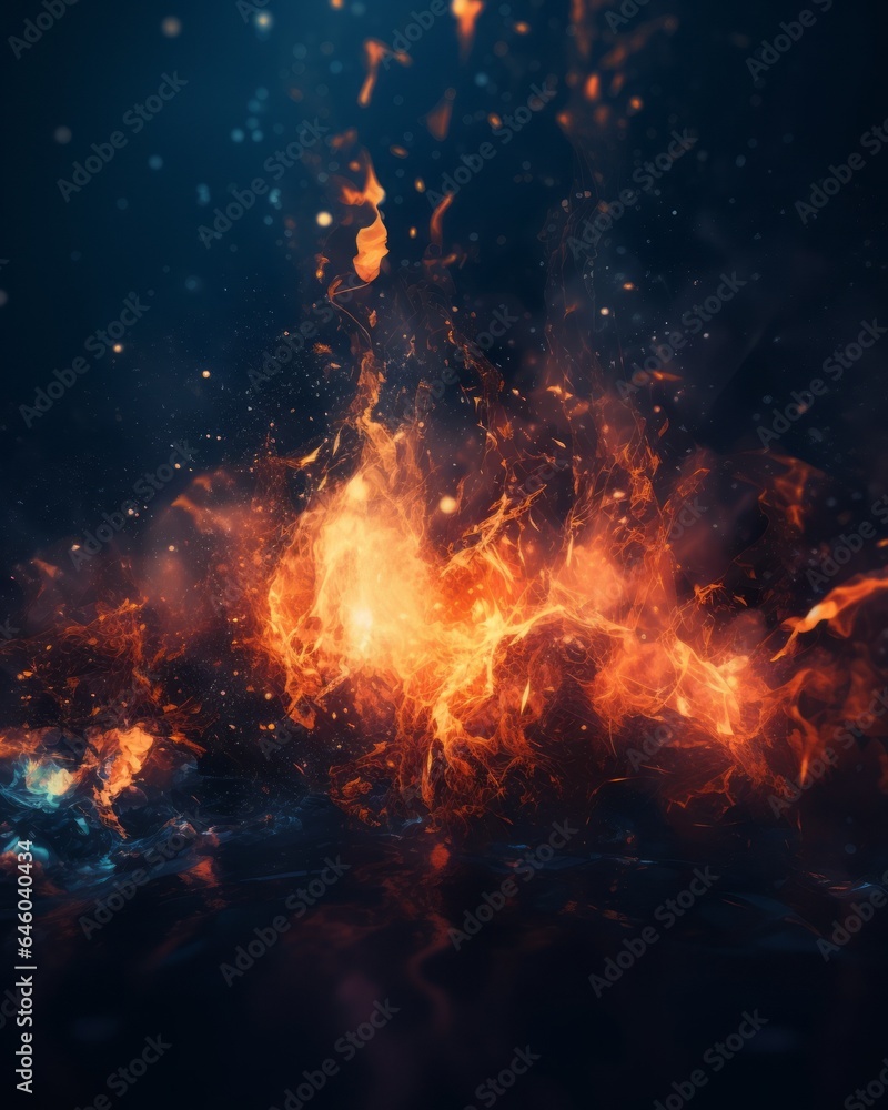 fire flames in the dark, background