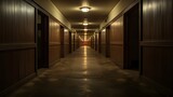 Vue en perspective d'un couloir  vide, généré par IA