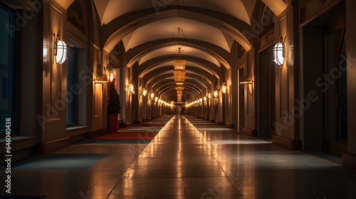 Vue en perspective d'un couloir vide, généré par IA