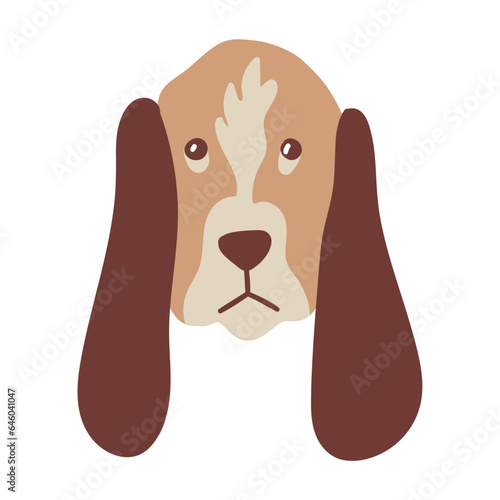 Bloodhound Dog Portrait Illustration