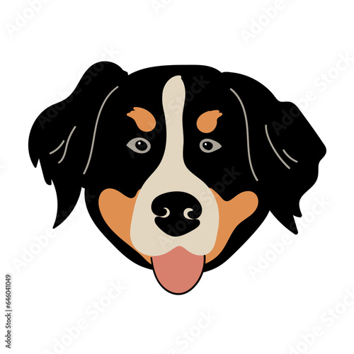 Bernese Mountain Dog Portrait Illustration