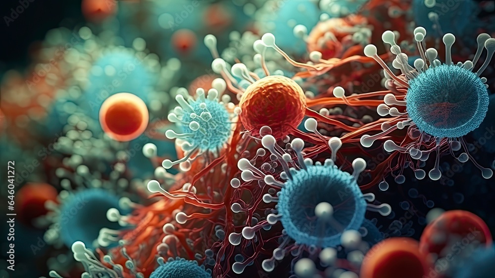 Obraz premium Microscopic Marvels: Bacteria