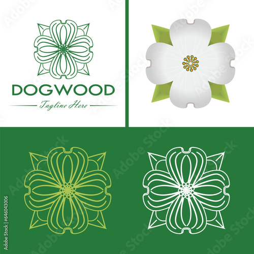 dogwood logo icon design vector isolated illustration