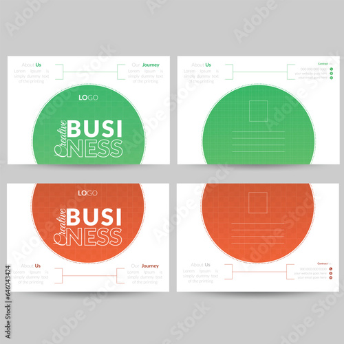 Modern Business Post Card Design , vector file layout and banner template