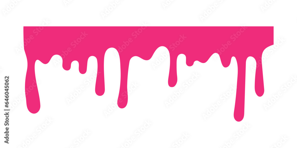 Strawberry ice cream melted isolated for banner decoration.