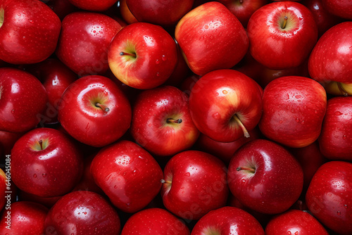 Abundance of Close-Up Apples with Citrus Fruits in the Background - Created with Generative AI Tools
