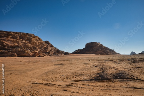 landscape of wadi rum desert in jordan