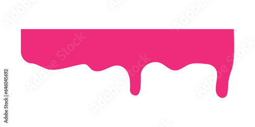 Strawberry ice cream melted isolated for banner decoration.