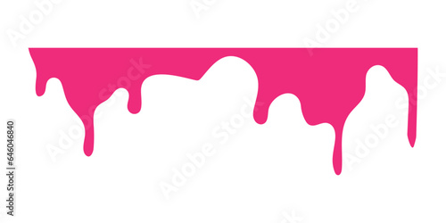 Strawberry ice cream melted isolated for banner decoration.