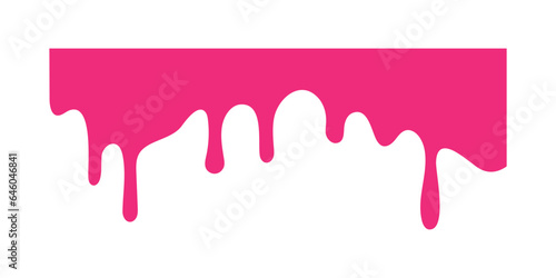 Strawberry ice cream melted isolated for banner decoration.