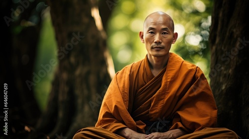 At secluded retreat center, middleaged Asian Monk discusses Buddhist teachings on defense mechanisms and selfawareness. He uses coping mechanisms like spiritual sublimation, where one redirects