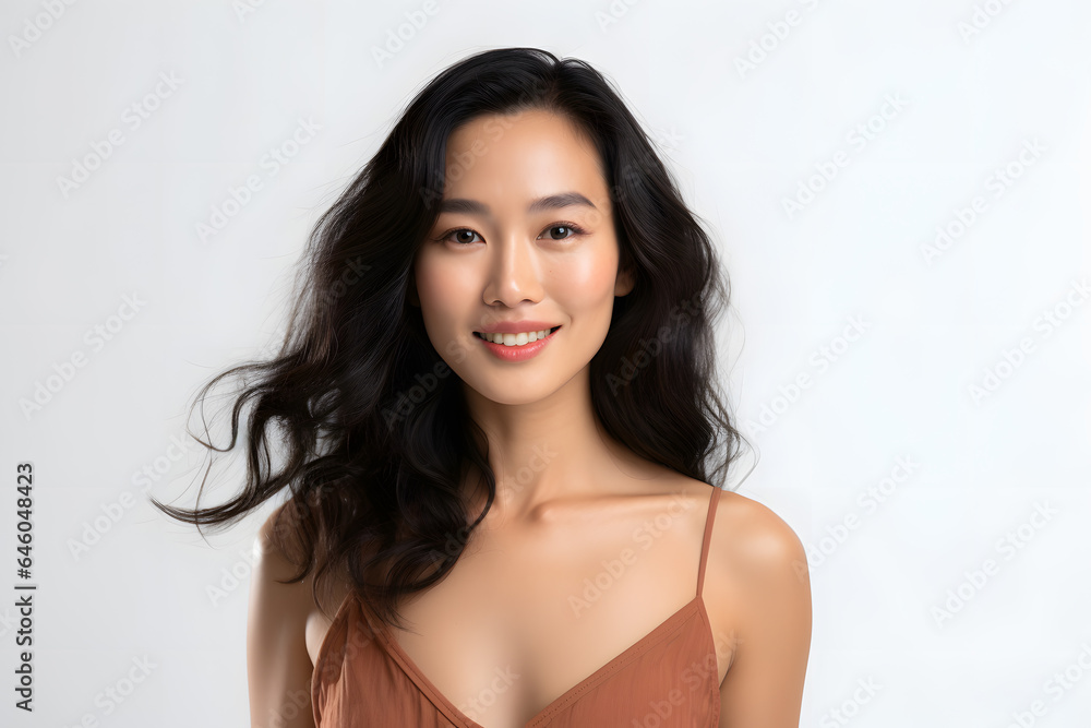 Beautiful young asian woman with long hair portrait Beautiful young asian woman with long hair portrait