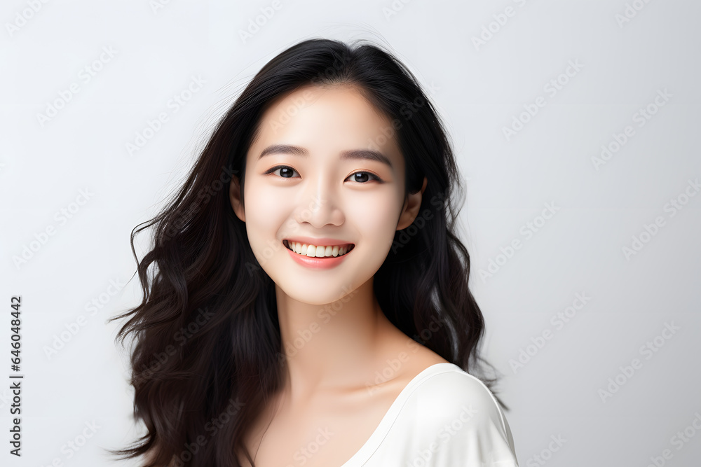 Beautiful young asian woman with long hair portrait Beautiful young asian woman with long hair portrait
