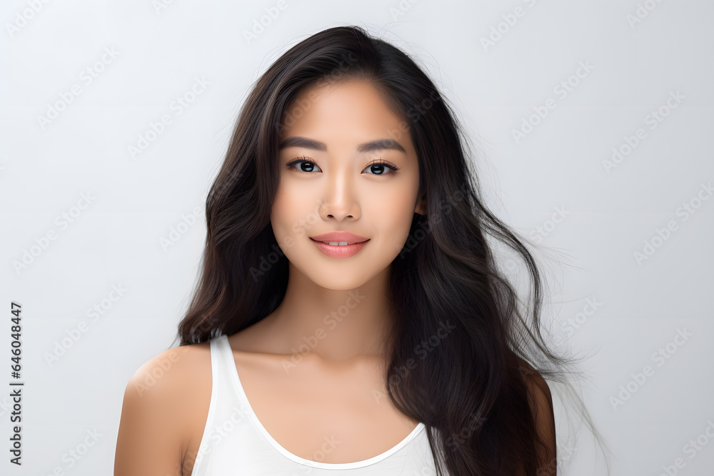 Beautiful young asian woman with long hair portrait Beautiful young asian woman with long hair portrait