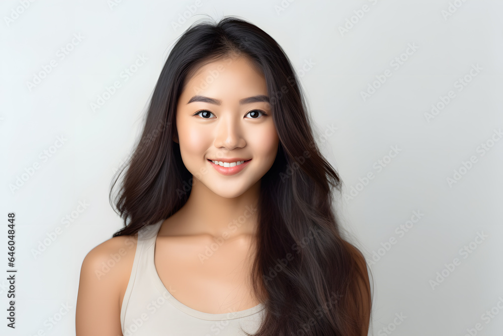 Beautiful young asian woman with long hair portrait Beautiful young asian woman with long hair portrait