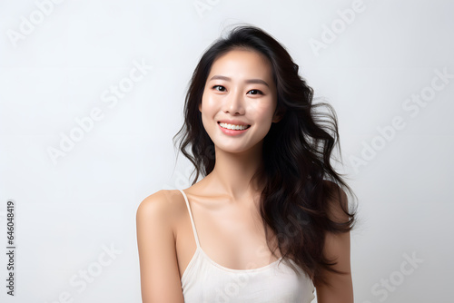 Beautiful young asian woman with long hair portrait © Oksana