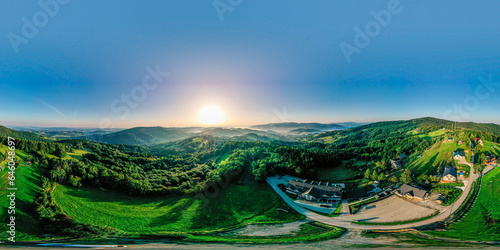Beskid Wyspowy, Małopolska, Poland, panorama 360, lato