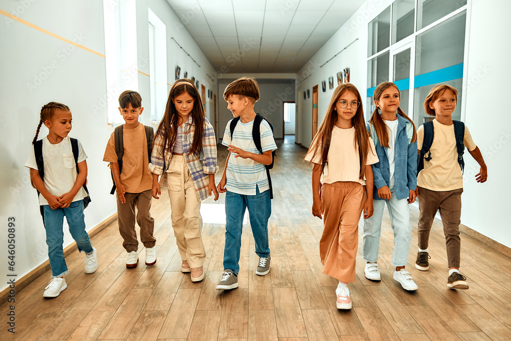Fototapeta premium Children learning in a school classroom