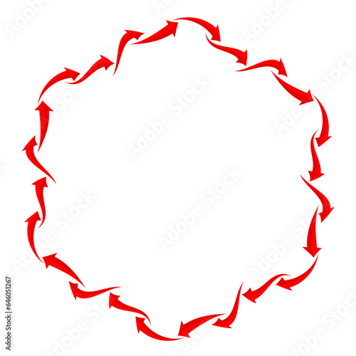 red arrow art drawn round frame