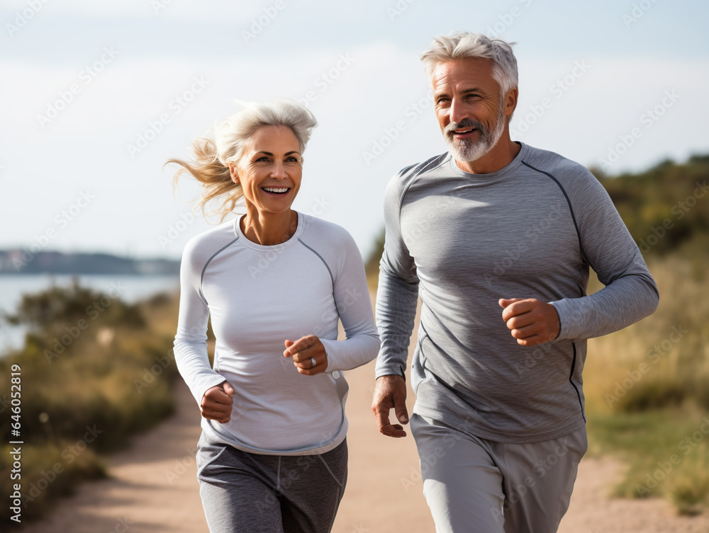 Obraz premium Senior couple jogging