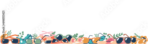 Seamless Pattern Featuring Stylish Sunglasses In Various Vibrant Colors, Perfect For Adding A Touch Of Summer Coolness