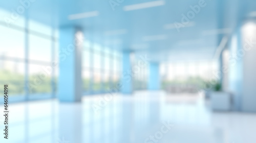 blurred office lobby entrance building background, defocus luxury clinic hospital corridor, modern hotel reception hall interior Ai generated